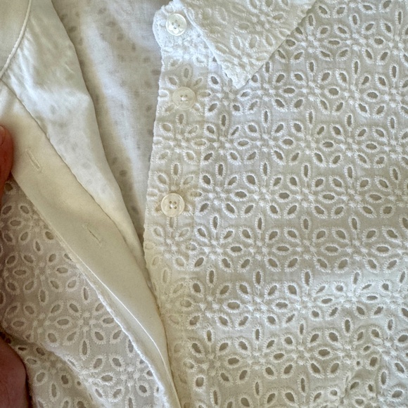 Draper James x Net-a-Porter White Eyelet Midi Shirt Dress with embroidery, 2 - Picture 3 of 6